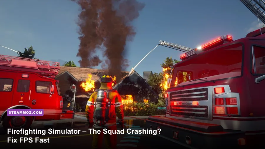 Firefighting Simulator The Squad firefighters responding to a city fire