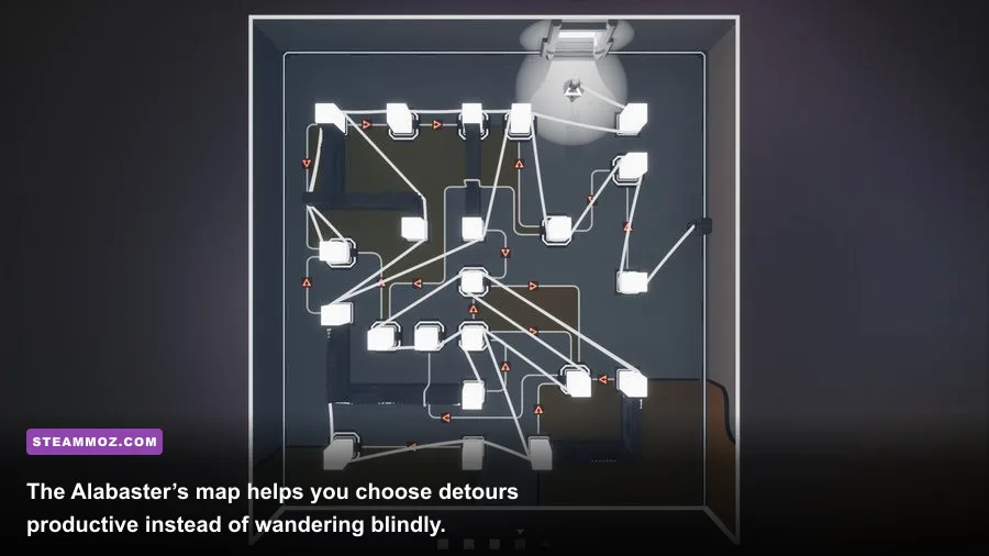 Filament Alabaster map showing connected puzzle rooms
