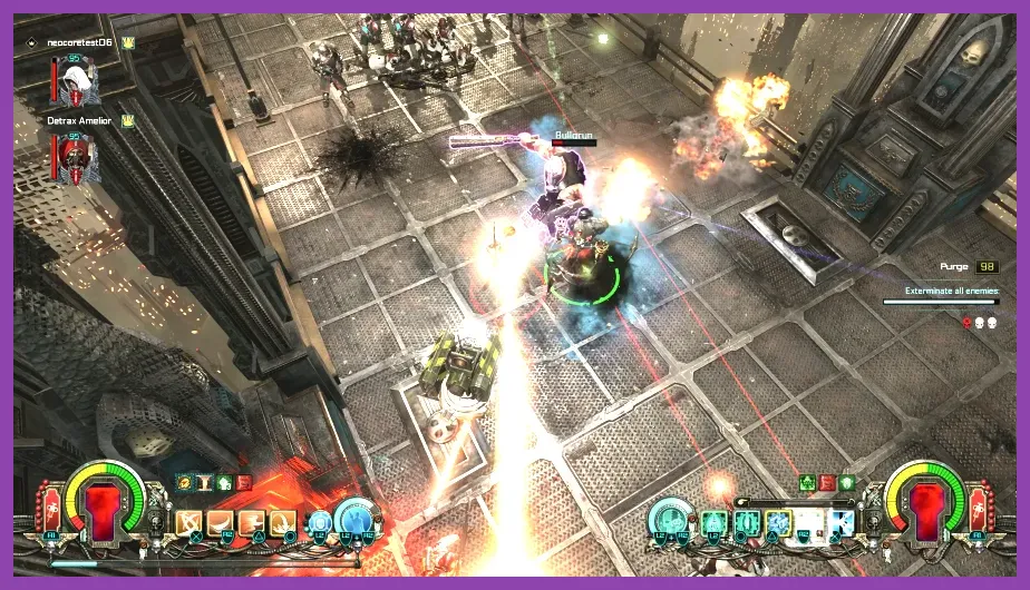 Warhammer 40000 Inquisitor Martyr Heavy Bolter suppressing enemy squads