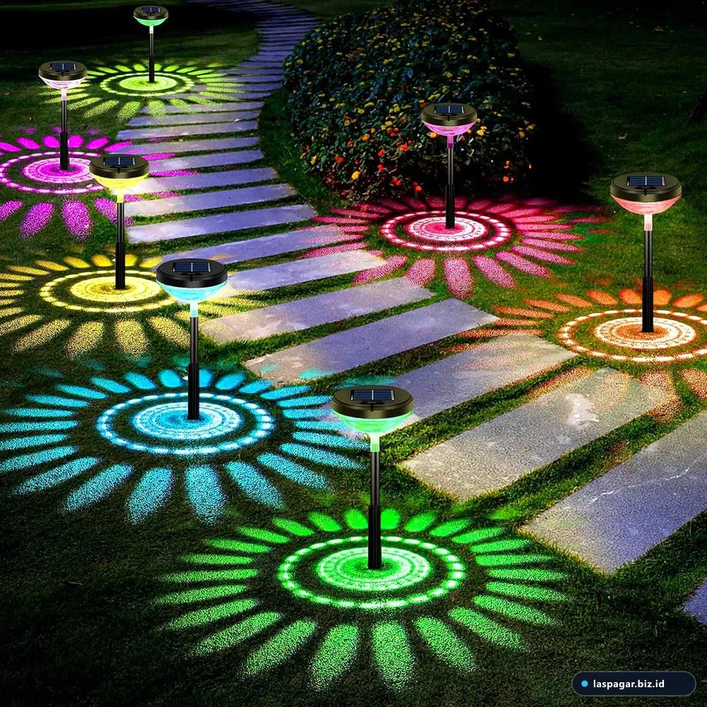 berbagai jenis lampu taman LED solar dan spike untuk rumah minimalis