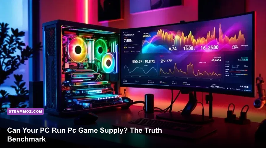 Gaming PC running a modern game benchmark with an FPS overlay