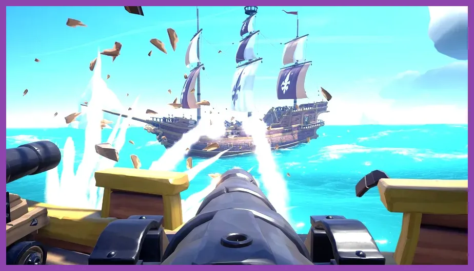 Sea of Thieves naval combat cannon aiming