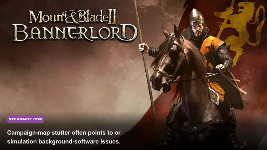 Mount and Blade II Bannerlord campaign map with the player party traveling