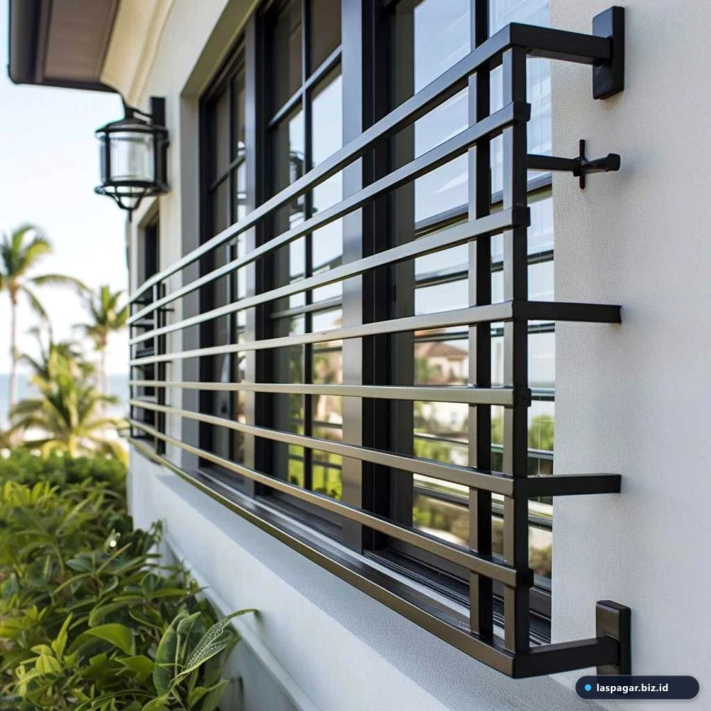 Koleksi model teralis jendela minimalis besi hollow modern