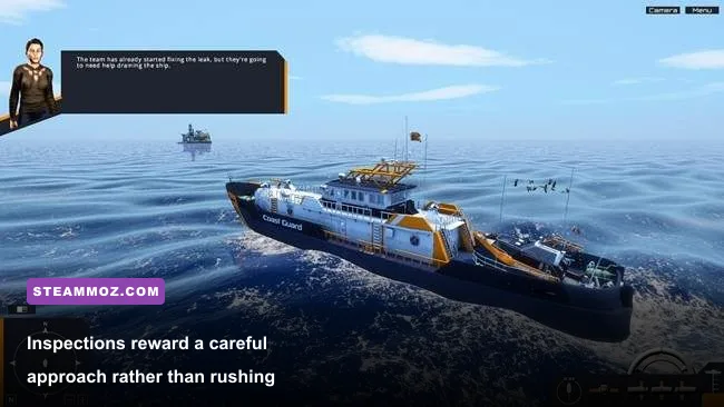 COAST GUARD game ship inspection and maritime investigation scene