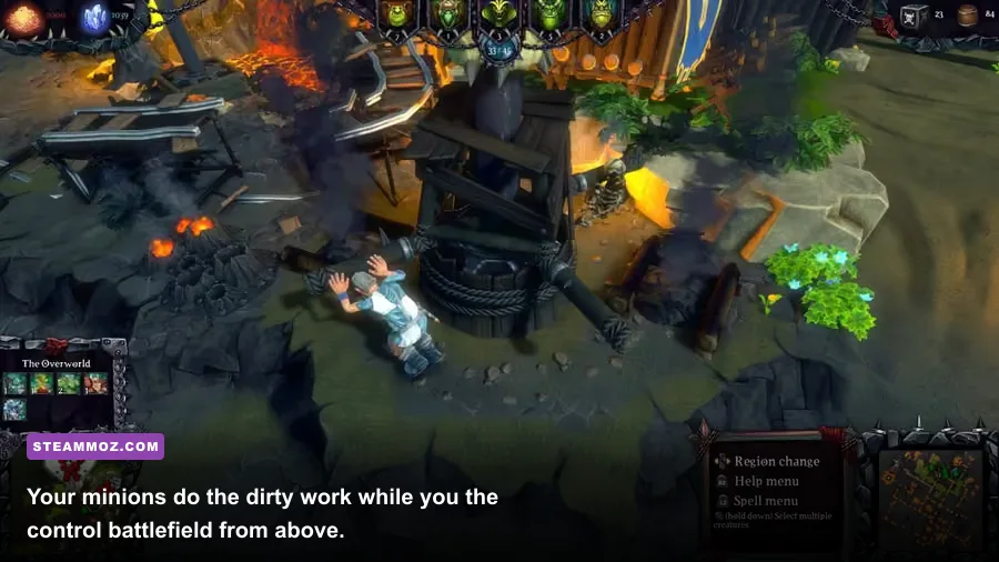 Dungeons 2 minion army fighting heroes underground