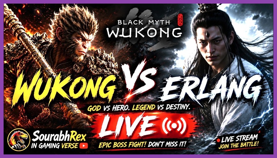 Gameplay screenshot showing Wukong, Erlang Shen, and Nezha fighting together
