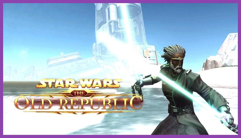 Jedi character wielding dual lightsabers against Sith in KOTOR