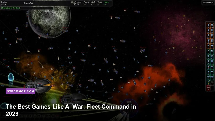 A vast star map and tactical fleets from games like AI War Fleet Command