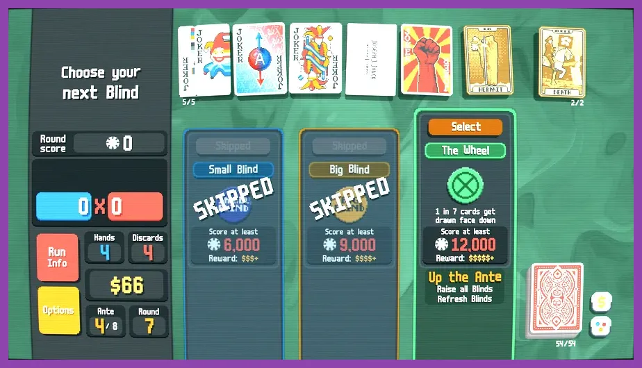 Balatro Boss Blind encounter screen