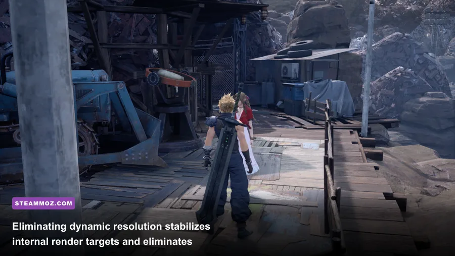 Side by side visual comparison of dynamic resolution scaling disabled versus enabled