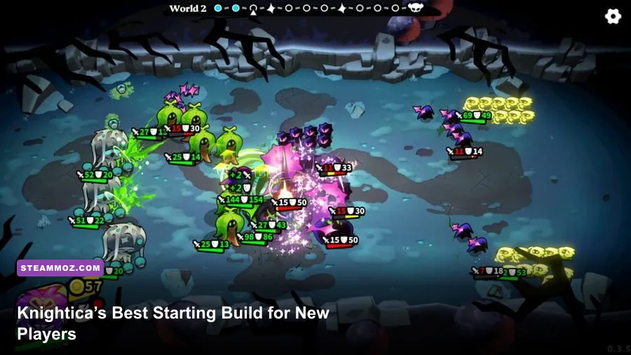Armored knight battling enemies in Knightica