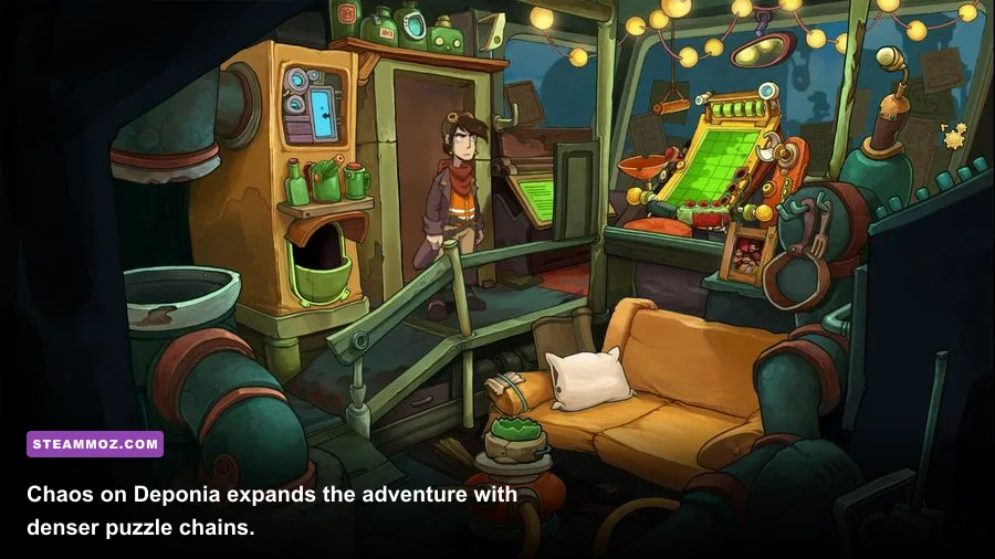 Lowerias and the junkyard environment in Deponia