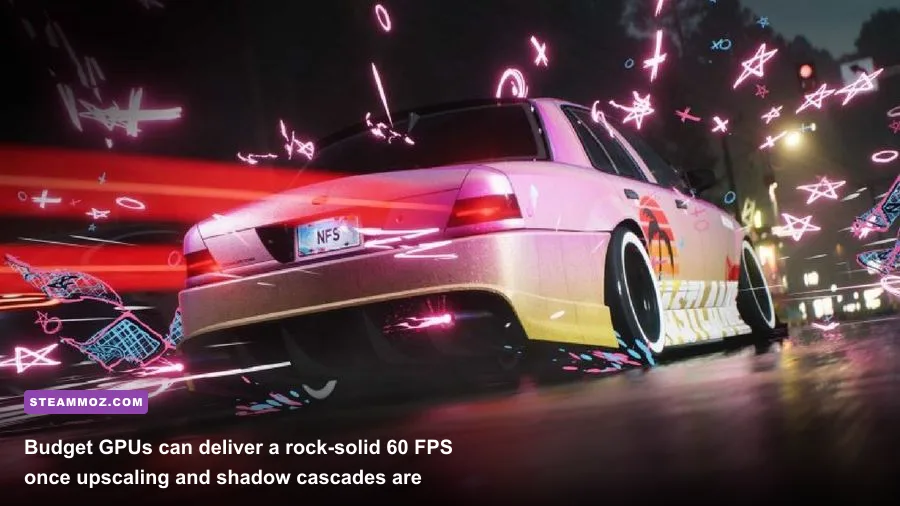 Need for Speed Unbound daylight highway race showcasing cel-shaded tire smoke effects