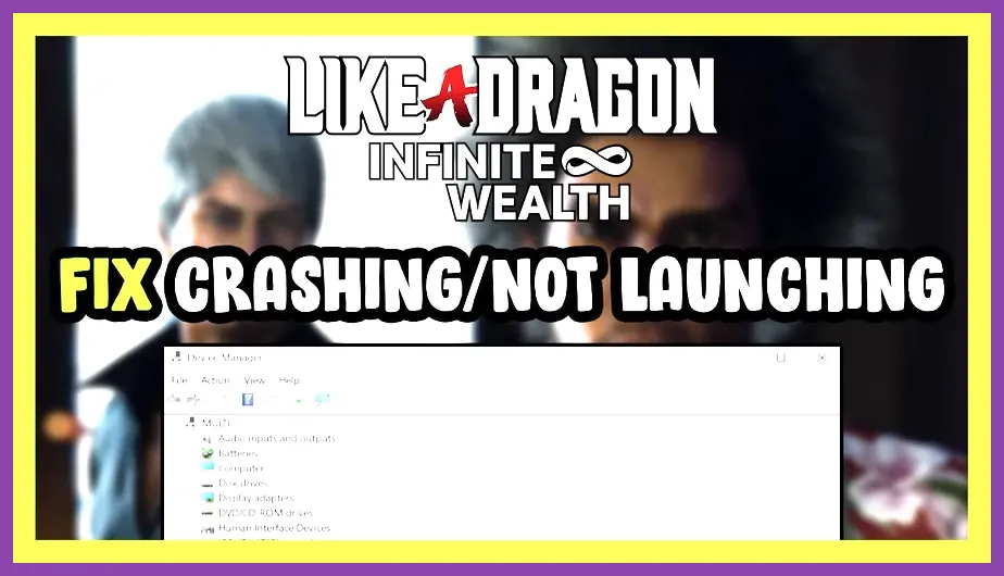 Troubleshooting guide screen for fixing crashes in Like a Dragon Infinite Wealth