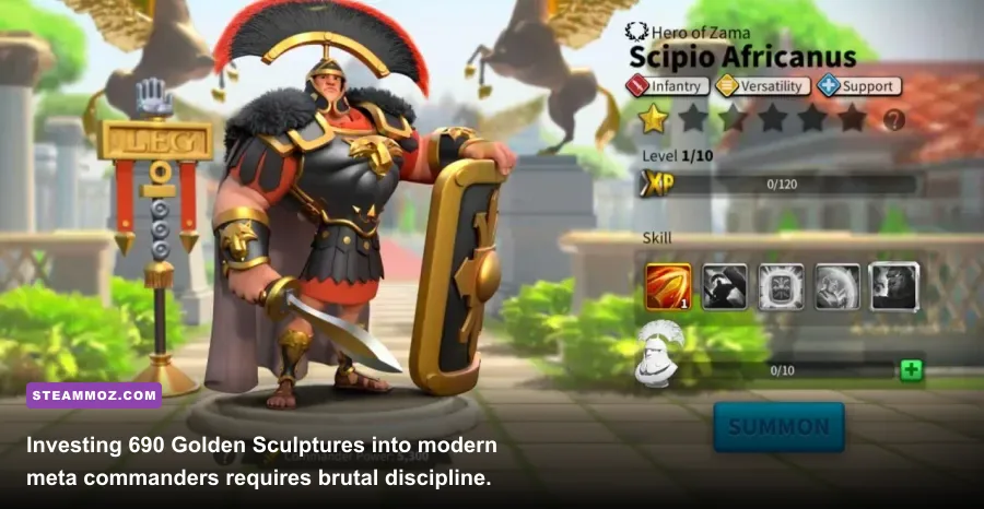Top-tier legendary commanders Scipio Africanus Prime and Nevsky in Rise of Kingdoms