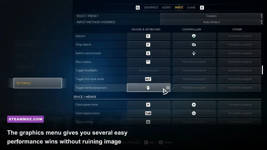 EVERSPACE PC graphics settings menu showing resolution scale and quality options