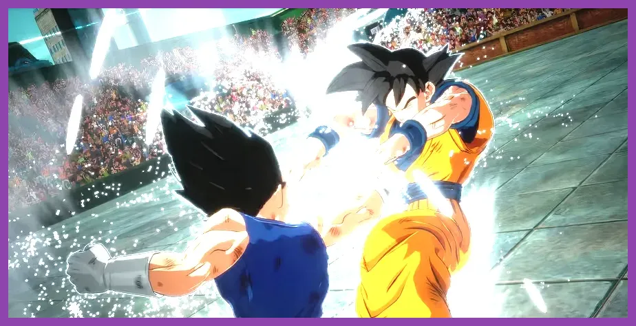 Vegeta fighting Goku in Dragon Ball Sparking Zero online battle