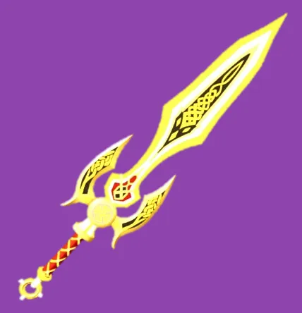 Blazing Sword equipped for gold farming in Dungeon Quest