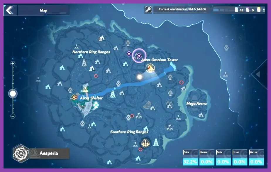 Tower of Fantasy secret location overview in Astra