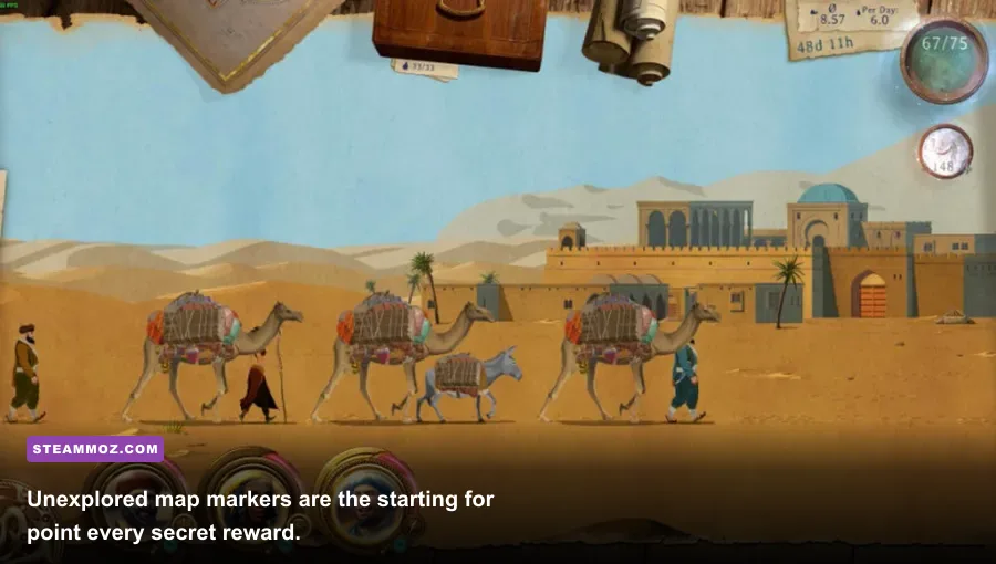Unexplored location marker on the Caravan 2016 world map