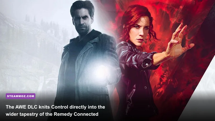 Jesse Faden exploring the shadowy Investigations Sector in the Control AWE expansion