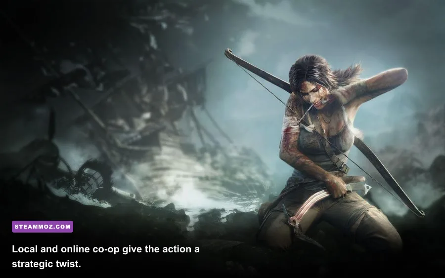 Lara Croft and Totec playing co-op in Guardian of Light on PC