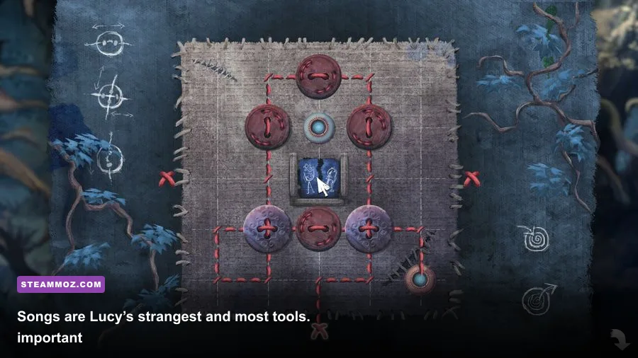 Lucy using song crafting mechanics in Children of Silentown