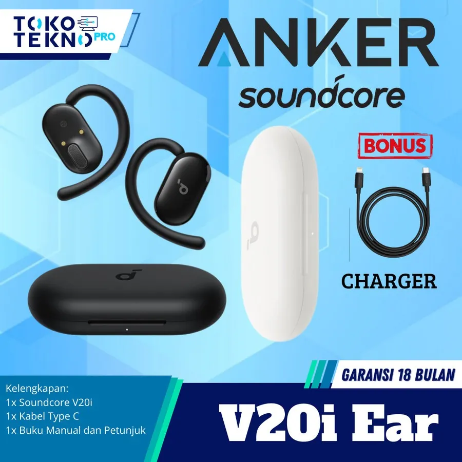 Anker Soundcore V20i / V20-i Open Ear Headphones Adjustable Ear Hooks Bluetooth 5.4