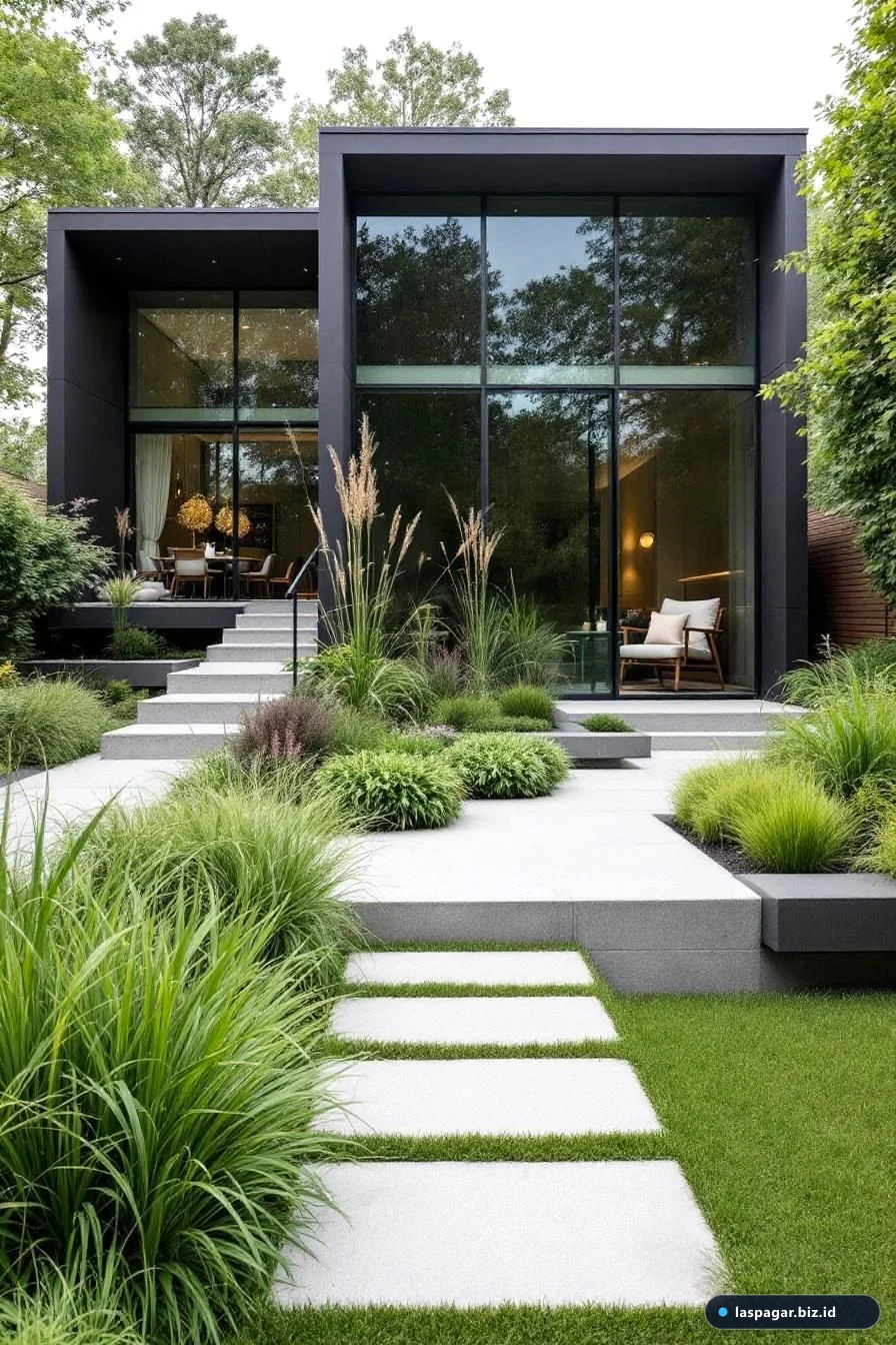 inspirasi taman depan rumah minimalis modern 2025 cantik dan hemat biaya