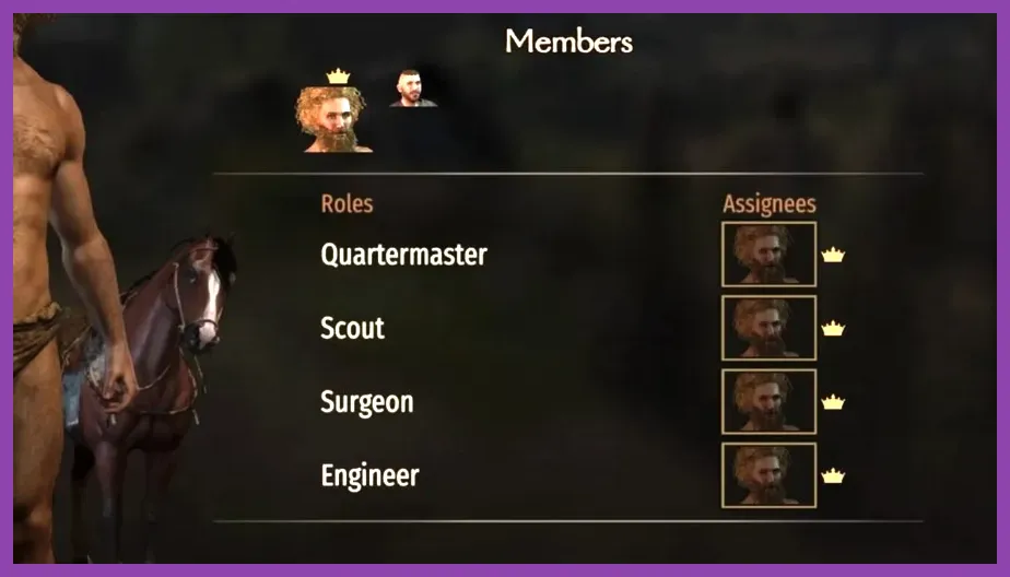 Bannerlord companion party roles screen