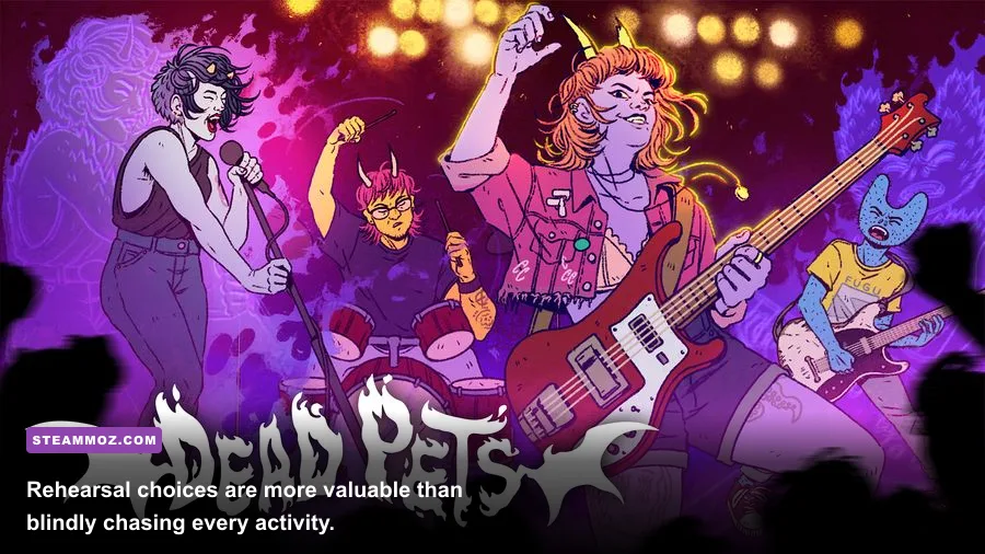 Dead Pets punk band rehearsal scene from the slice of life simulation