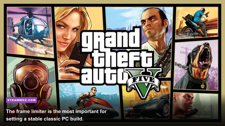 GTA Vice City PC graphics settings menu with frame limiter and resolution options