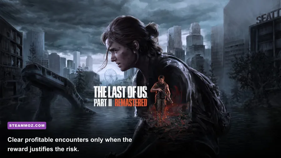 Last Rites combat encounter showing enemies, dropped loot, and the player character