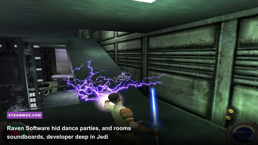 Secret developer easter egg room in Star Wars Jedi Knight II Jedi Outcast with stormtroopers