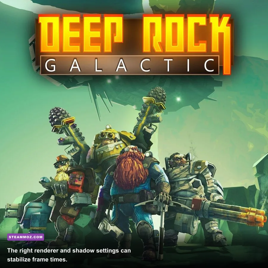Deep Rock Galactic PC graphics settings menu with Vulkan and DirectX 12 options