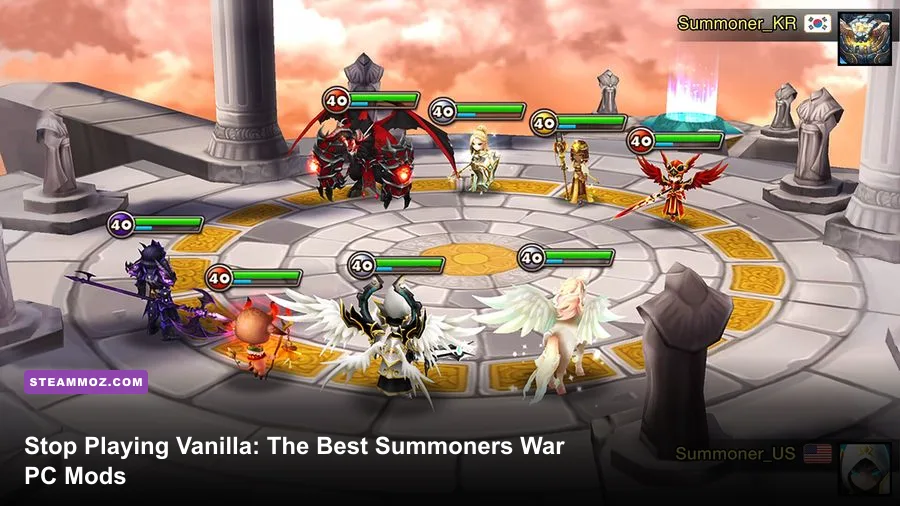 Summoners War PC running battle on Steam with high resolution graphics