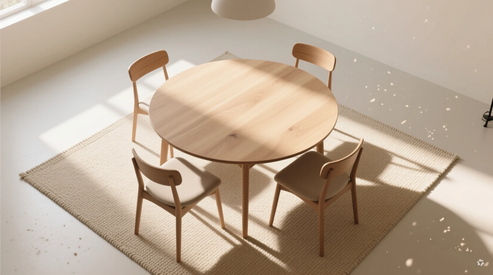dining room rug sized for chairs pulled out from table without catching edge