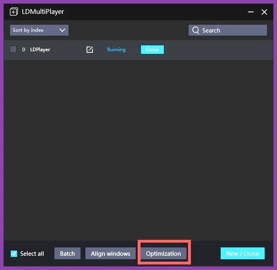 LDPlayer settings panel showing CPU and RAM allocation