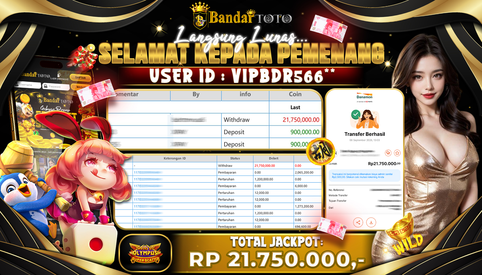 BANDARTOTO JACKPOT PP-GATES OF OLYMPUS 21,7 JUTA DIBAYAR LUNAS,-