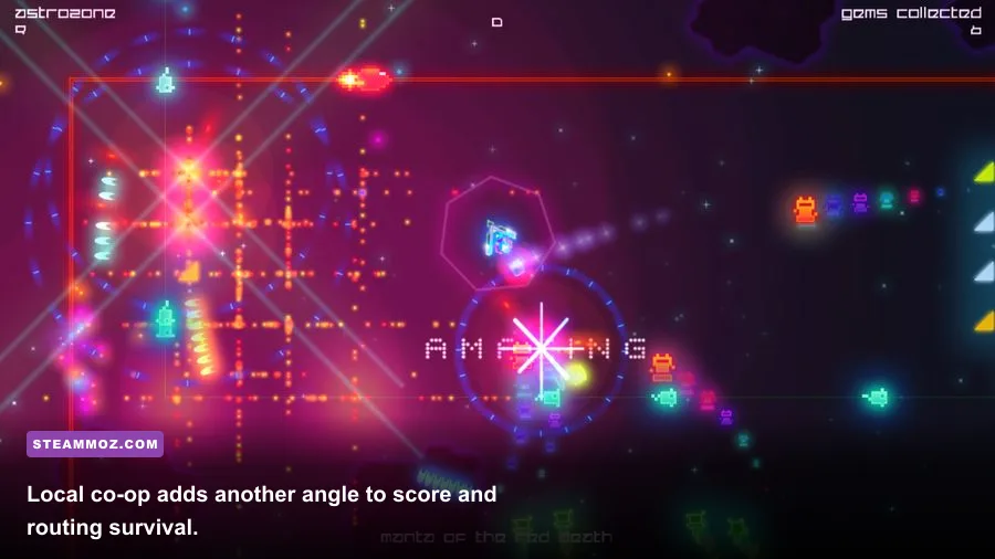 Death Ray Manta local co-op twin-stick shooter gameplay on PC