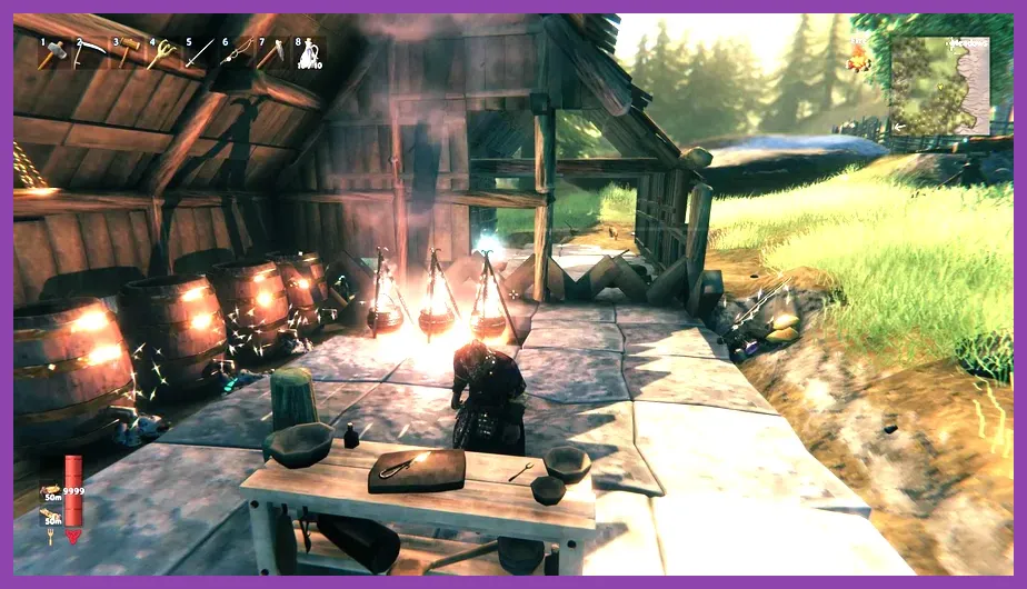 Feeding Lox with cloudberries in Valheim pen