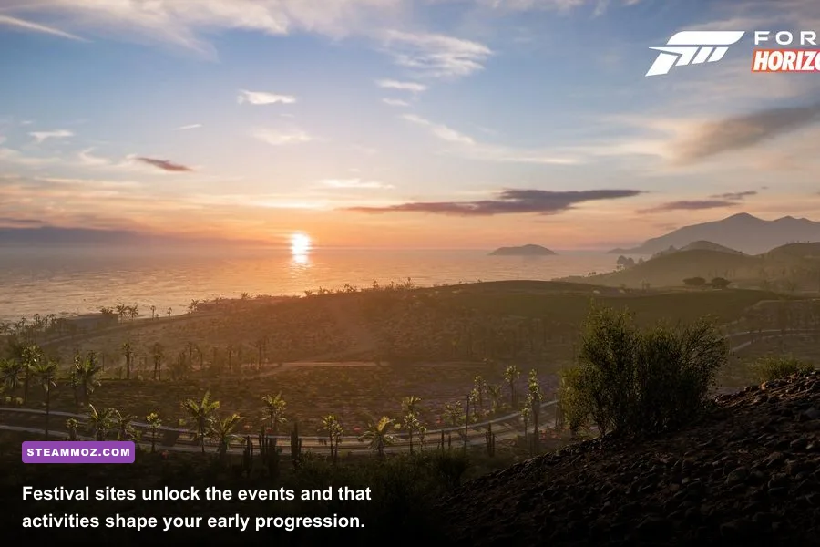 Forza Horizon 5 map showing Horizon Festival sites and Mexico regions