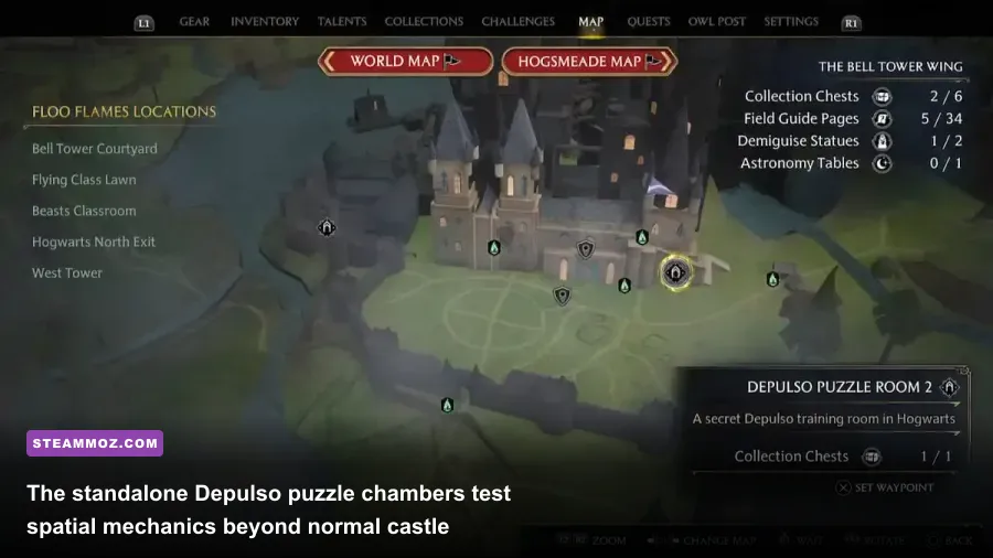 Massive moving stone puzzle blocks inside Depulso Puzzle Room 1