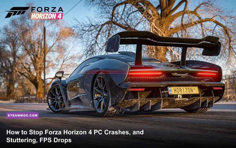 McLaren Senna racing through the historic streets of Edinburgh in Forza Horizon 4 on PC