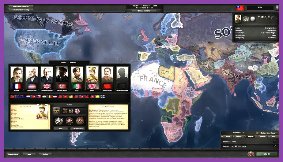 HOI4 political advisor selection interface