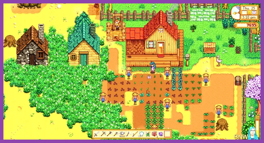 Stardew Valley 8 player multiplayer session running smoothly on PC
