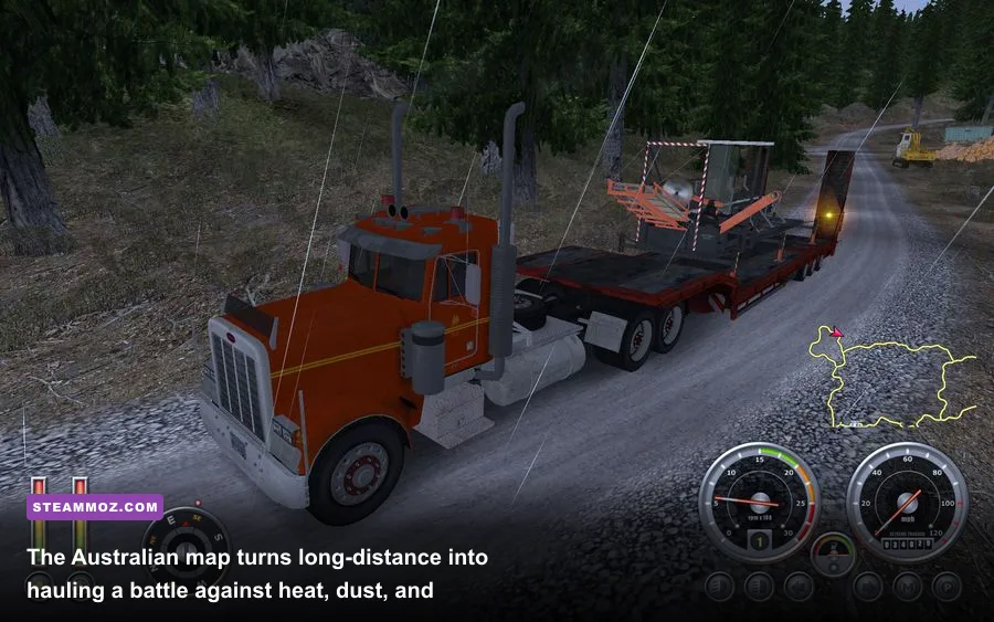 18 Wheels of Steel Extreme Trucker 2 truck crossing the Australian outback