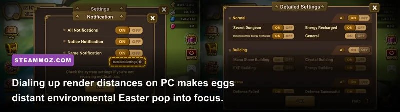 Summoners War PC graphics and display configuration menu