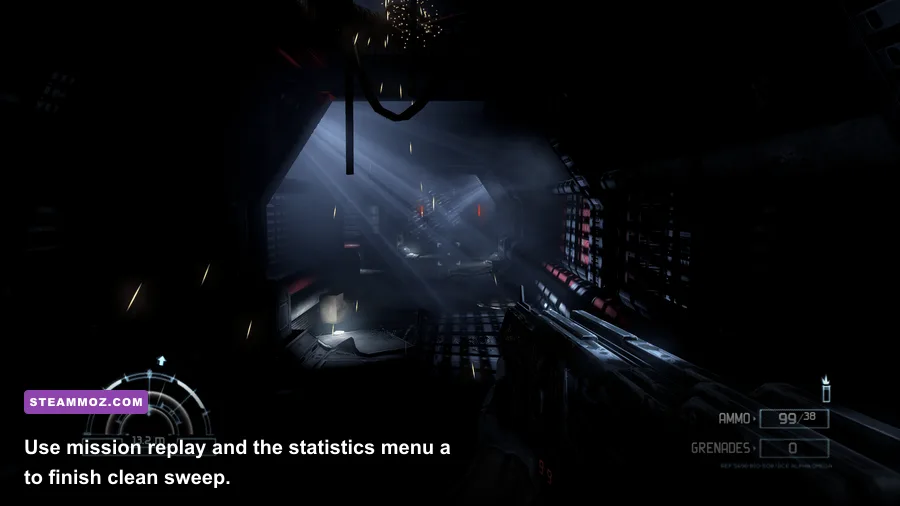 Aliens vs Predator 2010 collectibles and achievement statistics screen
